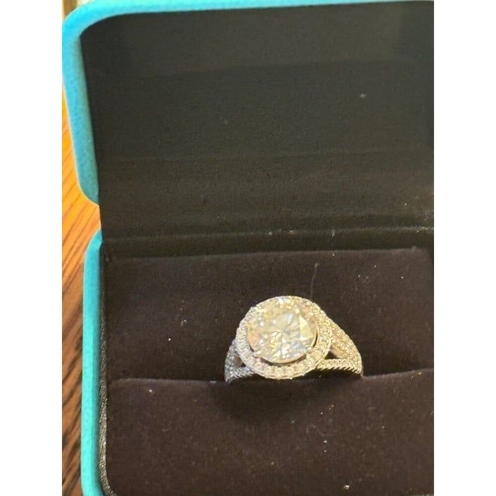 Elegant 925 Sterling Silver 5ct lab created  Solitaire Ring 9